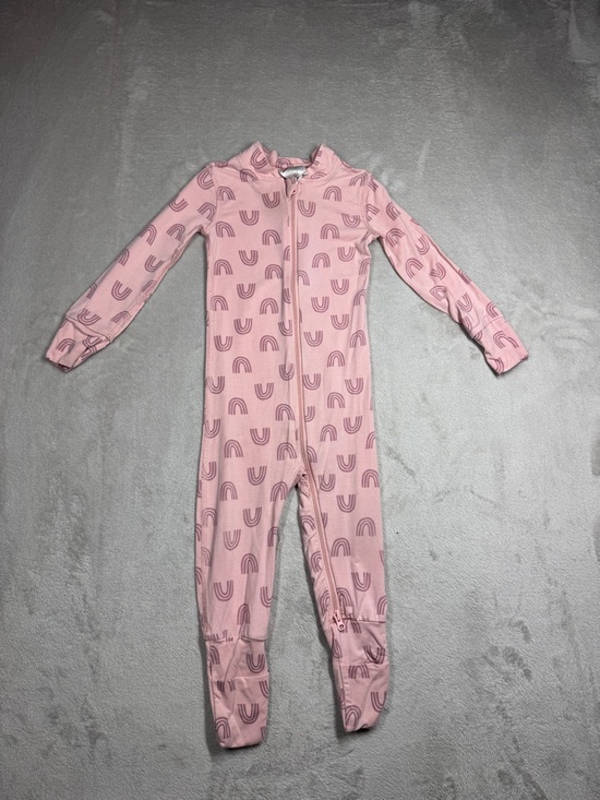 Hanna Andersson Other - Hanna Andersson Layette Tencel Print Sleeper Blush Pink Rainbow Footie 12-18 M